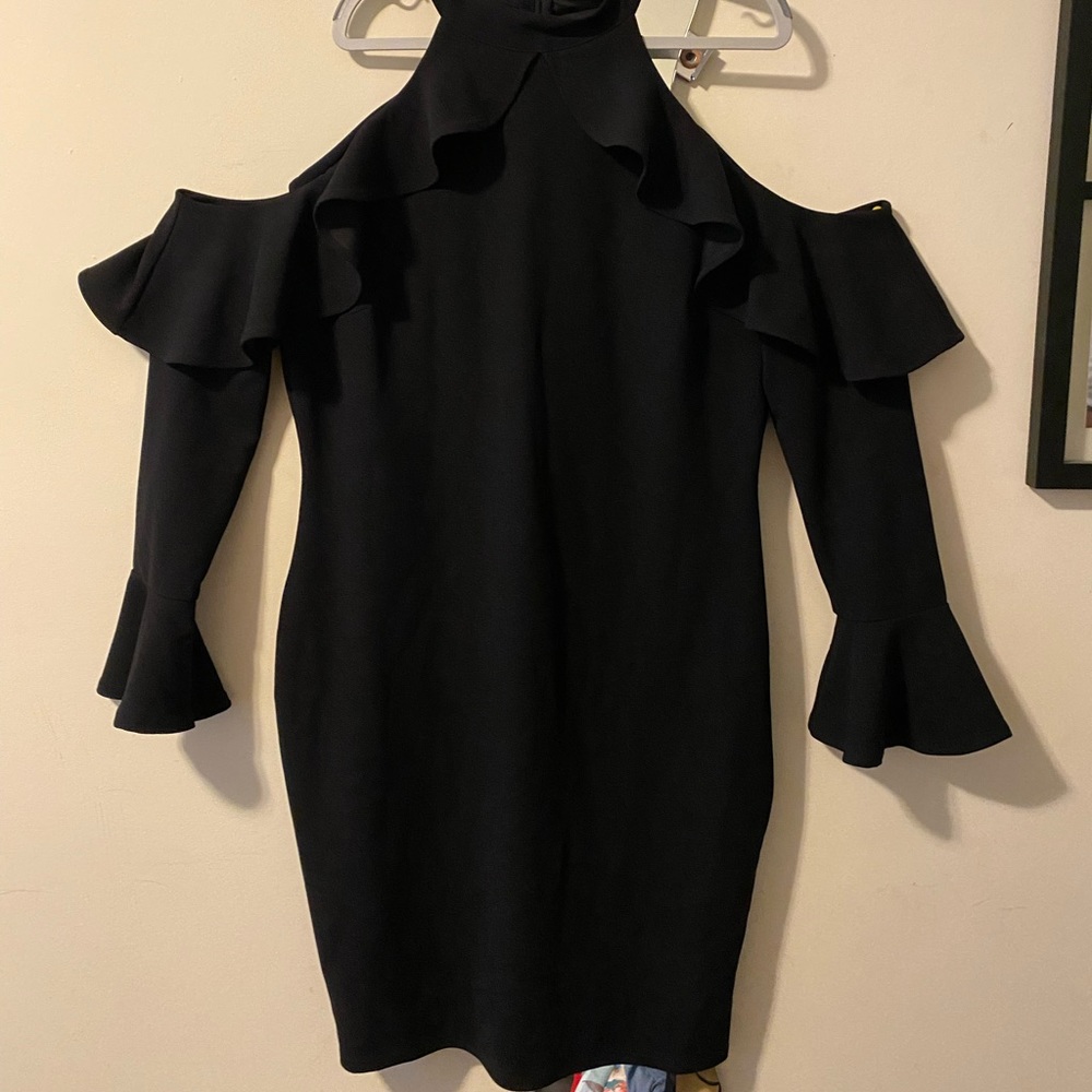 Black ruffle dress